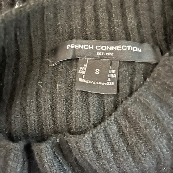 French Connection Sofia Wool Blend Striped Balloon Sleeve Sweater Black White S - Picture 6 of 9